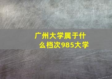 广州大学属于什么档次985大学