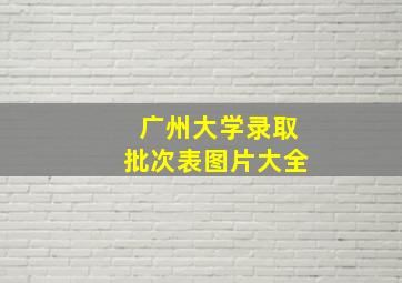 广州大学录取批次表图片大全