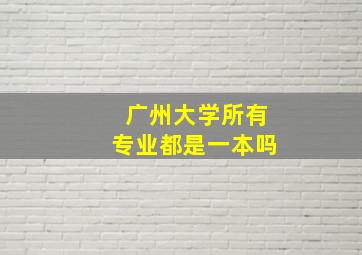 广州大学所有专业都是一本吗