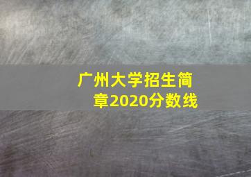 广州大学招生简章2020分数线