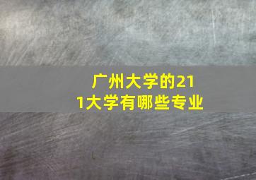 广州大学的211大学有哪些专业