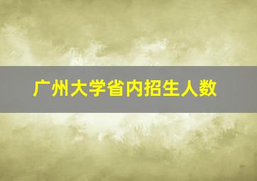 广州大学省内招生人数