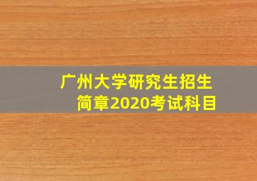 广州大学研究生招生简章2020考试科目