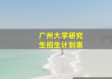 广州大学研究生招生计划表