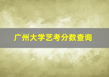 广州大学艺考分数查询