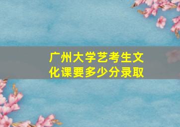 广州大学艺考生文化课要多少分录取