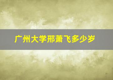 广州大学邢萧飞多少岁