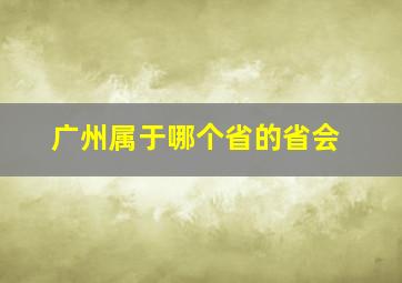 广州属于哪个省的省会