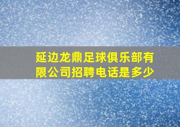 延边龙鼎足球俱乐部有限公司招聘电话是多少