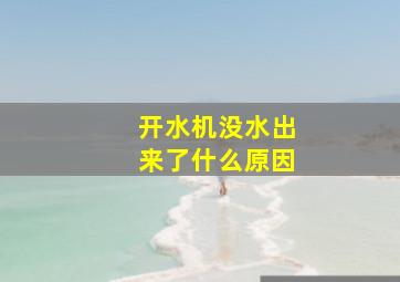 开水机没水出来了什么原因