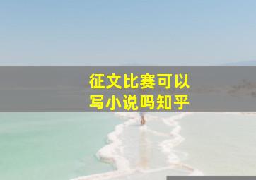 征文比赛可以写小说吗知乎