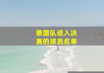 德国队进入决赛的球员名单