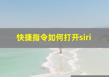 快捷指令如何打开siri