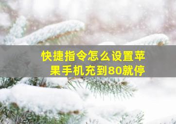 快捷指令怎么设置苹果手机充到80就停