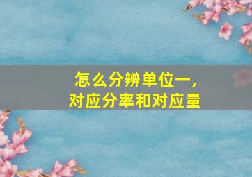 怎么分辨单位一,对应分率和对应量