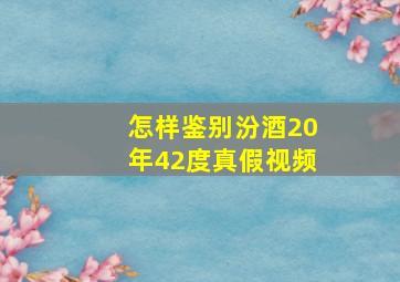 怎样鉴别汾酒20年42度真假视频