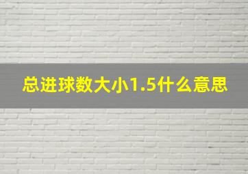 总进球数大小1.5什么意思