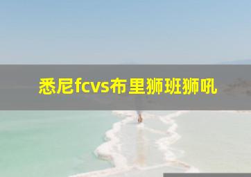 悉尼fcvs布里狮班狮吼