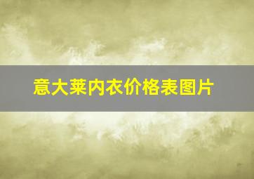 意大莱内衣价格表图片