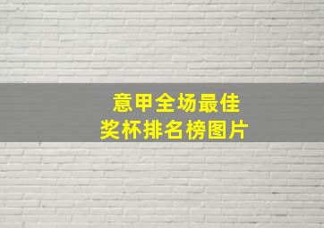 意甲全场最佳奖杯排名榜图片