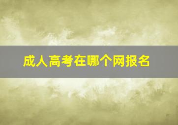 成人高考在哪个网报名