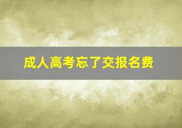 成人高考忘了交报名费