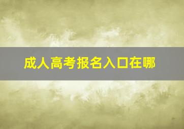 成人高考报名入口在哪