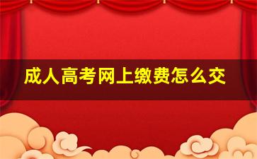 成人高考网上缴费怎么交