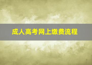 成人高考网上缴费流程