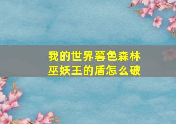 我的世界暮色森林巫妖王的盾怎么破