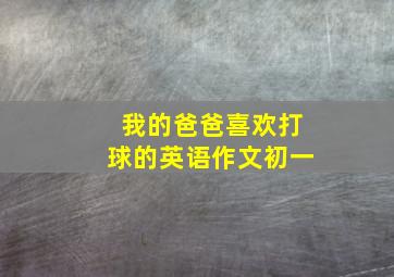 我的爸爸喜欢打球的英语作文初一