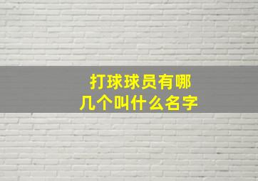 打球球员有哪几个叫什么名字