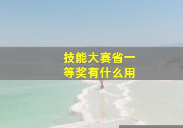 技能大赛省一等奖有什么用