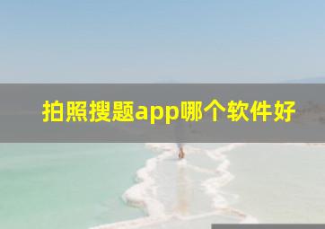 拍照搜题app哪个软件好