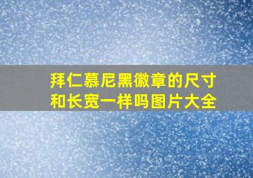 拜仁慕尼黑徽章的尺寸和长宽一样吗图片大全