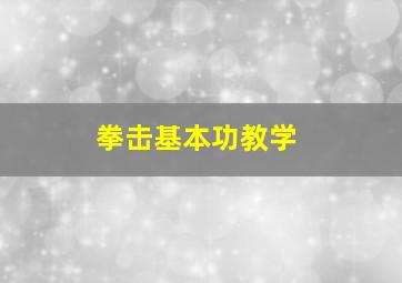 拳击基本功教学