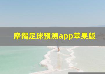 摩羯足球预测app苹果版