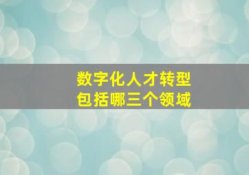 数字化人才转型包括哪三个领域