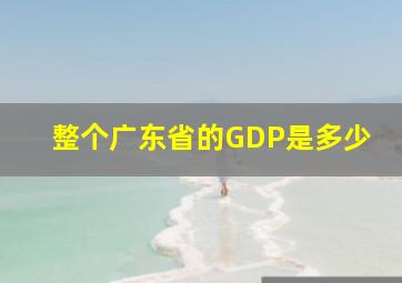 整个广东省的GDP是多少