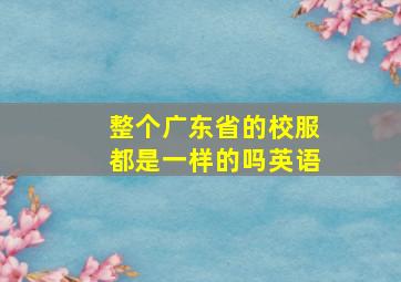 整个广东省的校服都是一样的吗英语