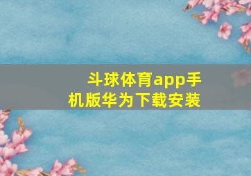 斗球体育app手机版华为下载安装