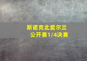 斯诺克北爱尔兰公开赛1/4决赛