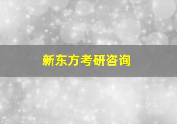 新东方考研咨询