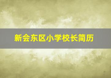 新会东区小学校长简历