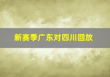 新赛季广东对四川回放