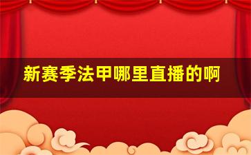 新赛季法甲哪里直播的啊