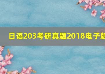 日语203考研真题2018电子版