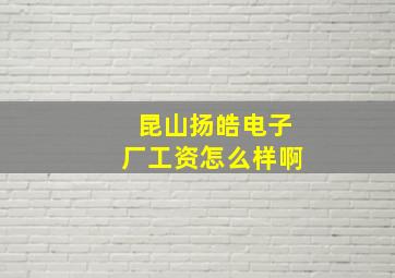 昆山扬皓电子厂工资怎么样啊