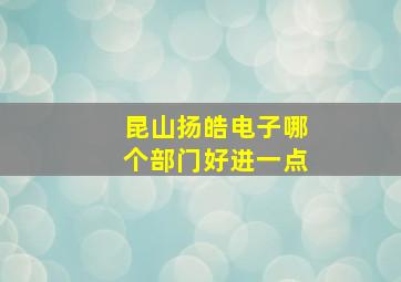 昆山扬皓电子哪个部门好进一点