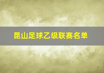 昆山足球乙级联赛名单